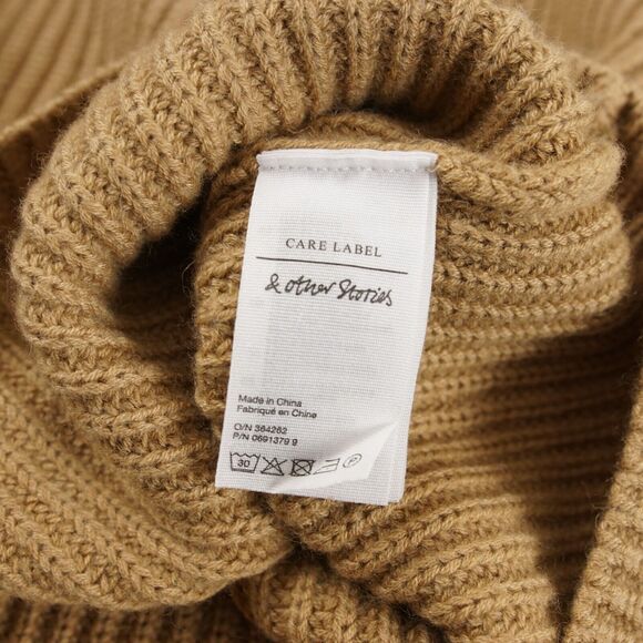 & Other Stories Mock Neck Knit Brown Wool Modal Blend Sweater Sz M - Picture 8 of 10